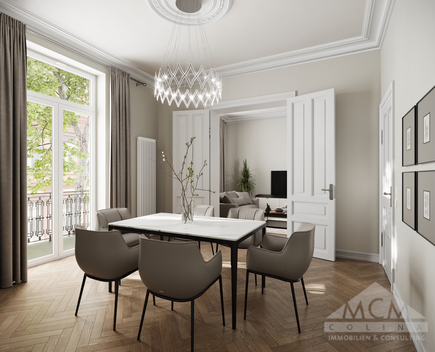 Esszimer-Optional mit Flügeltür