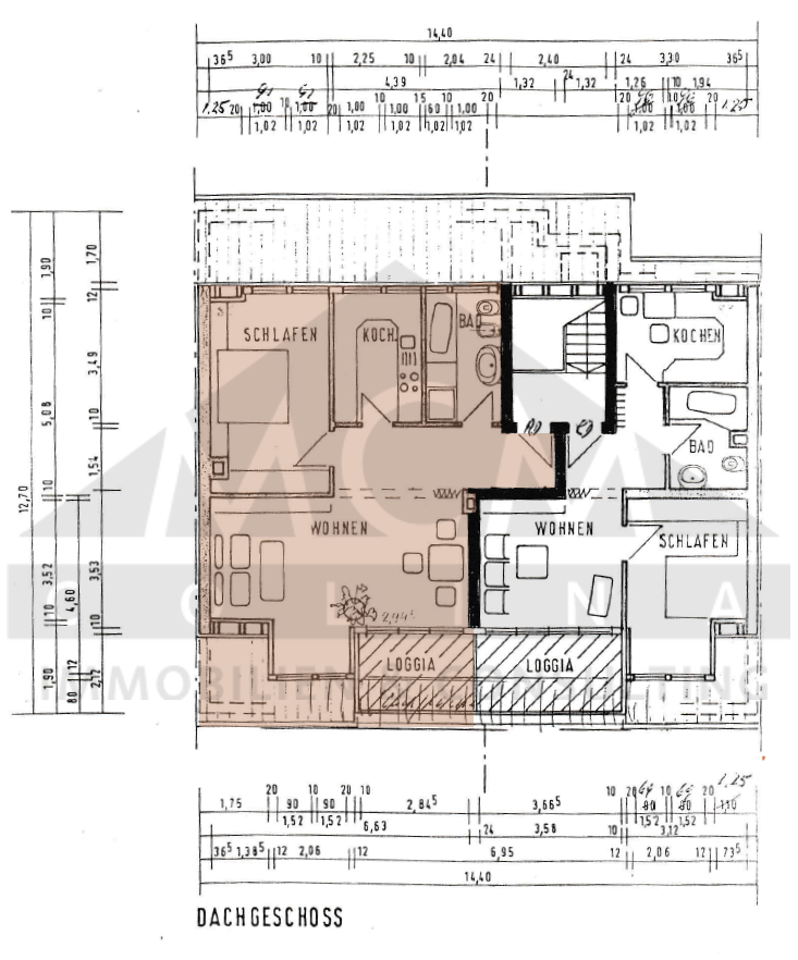 Grundriss DG Wohnung Links